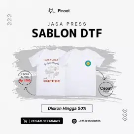Jasa Sablon Pres Kaos Dtf