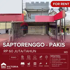Ruko Sewa Lokasi Strategis Poros Jalan Utama Pakis Kawasan ramai Cocok