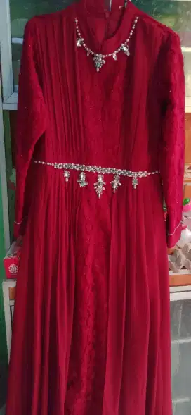 Dress brukat mutiara