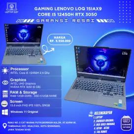 LENOVO LOQ 15IAX9
Core i5 12450H Rtx 3050 (6gb) Ram 12 GB DDR5 SSD 512