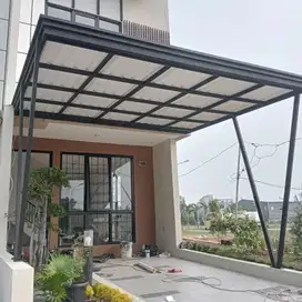 Kanopi alderon single rangka gollow galvanis