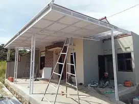 Kanopi alderon rangka hollow galvanis putih