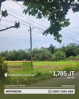 DIJUAL TANAH TEPI JALAN RAMAI SELUAS 2.754 m²