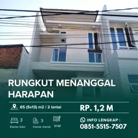 RUNGKUT MENANGGAL 2 Lantai ‼️ Jual Rumah Baru Row 2 Mobil