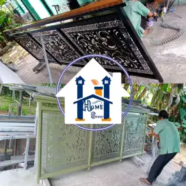 Pintu pagar gerbang , ralling tangga balkon cutting laser