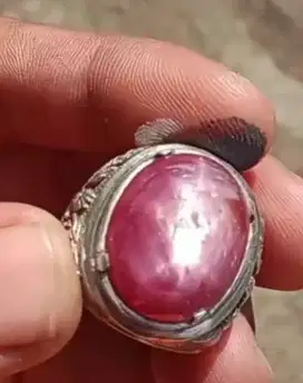 Batu Ruby Star ring perak