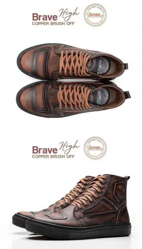 Sepatu Barok Brave High warna Copper Brush Of size 45