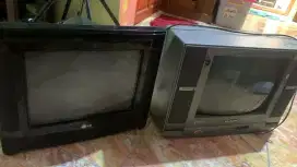 Dijual murah apa adanya.2 unit tv bekas kecil merk LG dan Sharp 14 inc