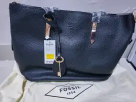 Tas tote Fossil sisa hitam dan coklat