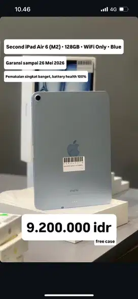 ipad air 6 (M2) 128 gb wifi
