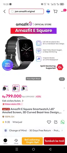 Smartwatch Amazfit zepp e