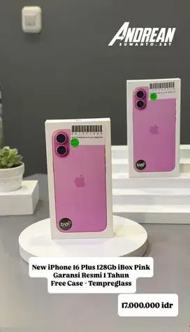 New iPhone 16 Plus 128 Gb Pink iBox