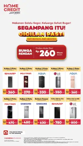 Cicilan Kulkas pakai Home Credit