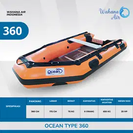 Perahu karet Type 360 Kapasitas 6 orang, perahu karet untuk rescue