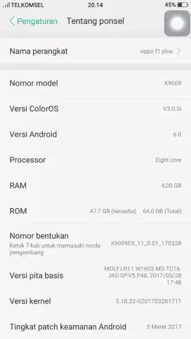 Jual hp oppo f1 plus ram 4/64 gb