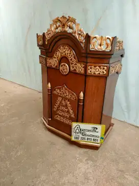 Mimbar masjid podium ukiran new full kayu jati