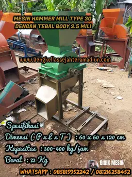 Mesin Hammer Mill Type 30 Dengan Tebal Body 2.5 Mili Tanpa Penggerak