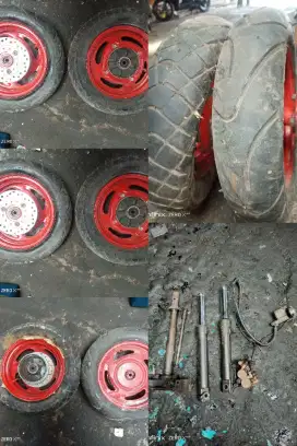 Velg segitiga set kymko costum untuk motor mini
