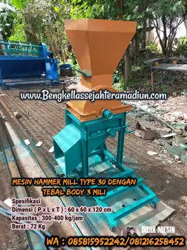 Mesin Hammer Mill Type 30 Dengan Tebal Body 3 Mili tanpa Penggerak