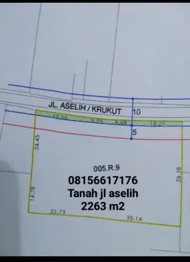 Jual Tanah luas 2263 M2 jl aselih Ciganjur Jaksel R9