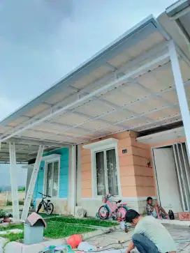 kanopi alderon rangka besi hollow galvanis