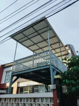 kanopi alderon rangka besi hollow galvanis