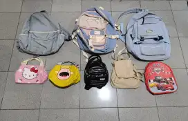 JUAL MURAH 3 TAS SEKOLAH BESAR 3 TAS BEKAL MAKAN 2 TAS RANSEL KECIL