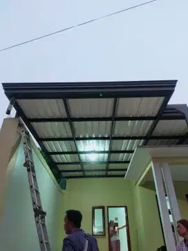 kanopi alderon rangka besi hollow galvanis