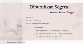 Dibutuhkan segera - ART - Purwosari Pasuruan dan sekitarnya