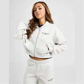 New Balance Women's Tones Crop Full Zip Hoodie Original Jaket Wanita