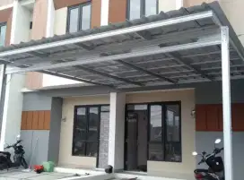 kanopi atap spandek rangka bajaringan