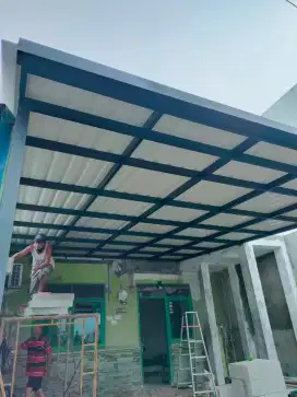 kanopi alderon rangka besi hollow galvanis