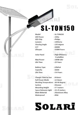 Lampu Tenaga Surya 2 in 1 SL-TON 150W