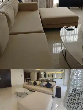 Sofa L Custom. Jumbo. Uk panjang 320cm. Lengkap dgn bantal2 nya.