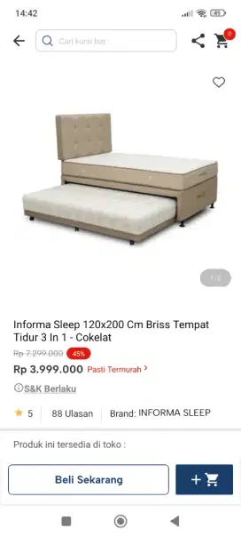 Kredit tempat tidur informa 3 in 1