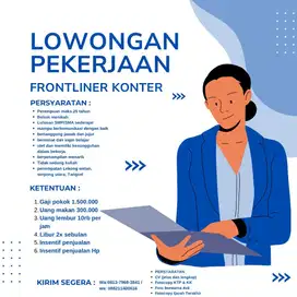 Lowongan kerja frontliner konter