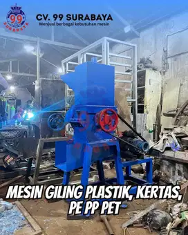 Mesin Giling Pencacah Botol Plastik PET, Kardus, Kertas, Emberan, PP