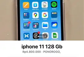 Iphone 11 128 gb full set mulus