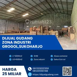 Jual gudang lokasi strategis dengan luas 6000m Harga terjangkau