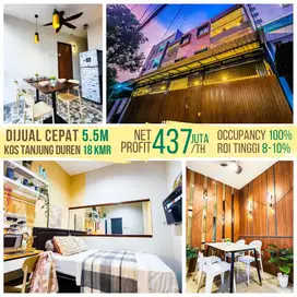 Rumah Kost 18 Kamar PENUH RoI 8 sd 10 Persen di Tanjung Duren, Jakbar