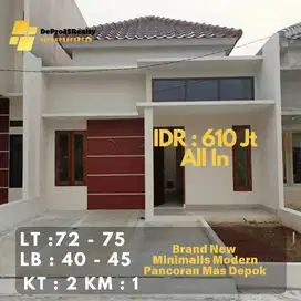 Dijual Rumah Baru Siap Huni Dekat Toll Desari Pancoran Mas Depok