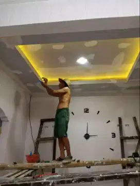 Pasang plafon pvc, plafon gipsum, partisi, wallpanel, wallmolding,