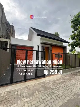 Rumah baru view sawah murah dekat sekolah BIAS jakal km 10