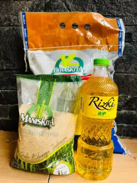 Paket beras, minyak,gula