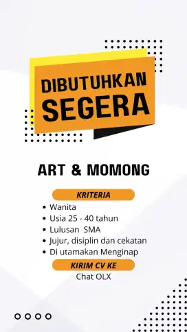 Dibutuhkan ART dan Momong