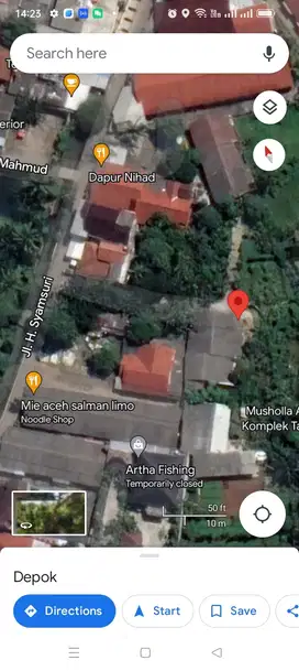 Jual Tanah di meruyung limo Depok jl Samsuri luas 200 m2