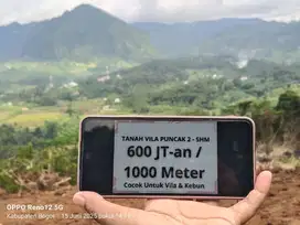 Tanah Vila Puncak Dua Bogor Legalitas SHM Cocok Untuk Vila dan Kebun