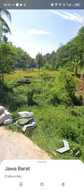 di jual tanah sawah dan kebun pinggir kali di Sukaresmi cianjur