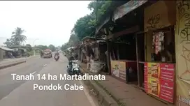 Jual Tanah 14 ha di jl RE Martadinata perum nerada Pondok cabe