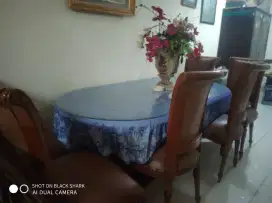 Meja makan kursi 6 kayu jati